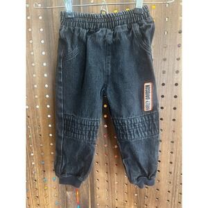 Harley-Davidson Black Pull On Baby Jeans Size 12/18 Months Elastic Waist